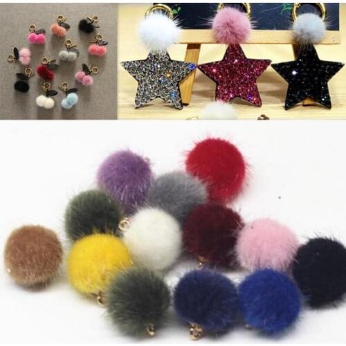 10pc 16mm Mini Imitation Water Mink Pompom Cute Plush Fur Ball Beads Handmade DIY Material Handmade Hair Earring Ball Jewelry