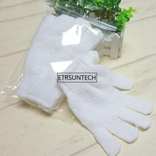 500pcs Peeling Glove Five Fingers Exfoliating Tan Removal Bath Mitts Paddy Soft Fiber Massage Bath Glove Cleaner F2676
