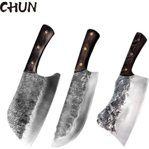 5CR15 Handmade Chopping Cleaver Butcher Knife High Carbon Steel Kitchen Chef Knife Sets Forged Blade Cooking Knives Set Cleaver