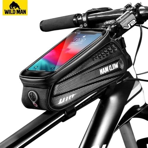 6.2 Inch Waterproof Bicycle Front Tube Bag Bike Touch Screen Phone Case Bag Bike Top Tube Bag Cycling Accessories