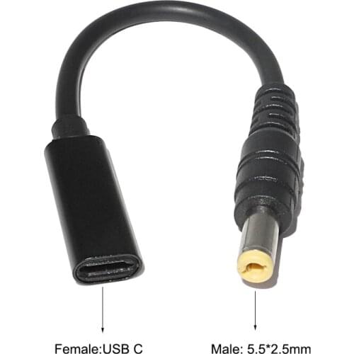 Usb Type C Female to DC 5.5*2.5mm 5.5* 2.1 Male Adapter for Asus Lenovo Toshiba Laptop
