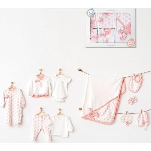 Andywawa AC21131 Polka Dot 10 Piece The Zibin Set Baby ecru