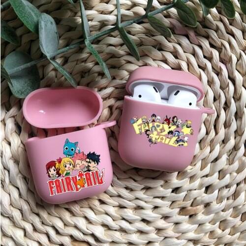 Anime Manga Fairy Tai Candy pink TPU silicone Bluetooth Airpod Case For Airpods 1/2 Airpods pro 3 TPU soft cover