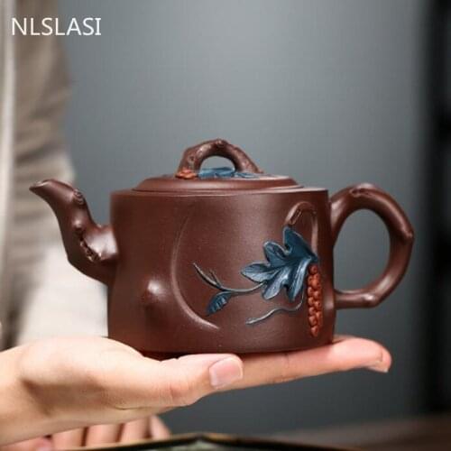 Authentic Yixing Handmade Tea Pot Raw Ore Purple Clay Teapot Beauty Kettle Chinese Tea Ceremony Teaware Customized Gifts 360ml