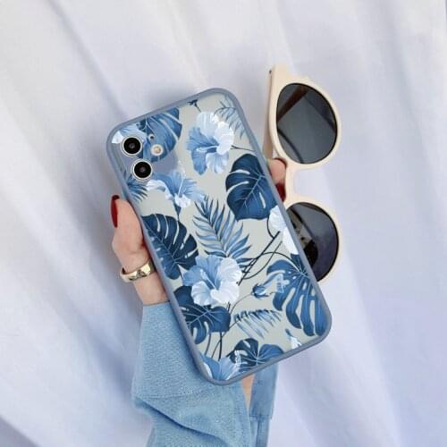 Palm tree Leaves Plant Flower Phone Case for iphone 11 12 Pro Max 6s 7 8 Plus SE2 X XR XS MAX Hard Back Shockproof Cover Fundas