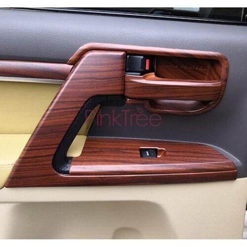 Wooden Color Interior Moulding For Toyota Land Cuiser 200 2008-2015 2016 17 2018 Window Door Handle Cover Trim Styling Accessory