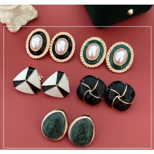 Geometric Sweet-Enamel Mixed-Color Earrings, Party Jewelry Modern New-Fashion