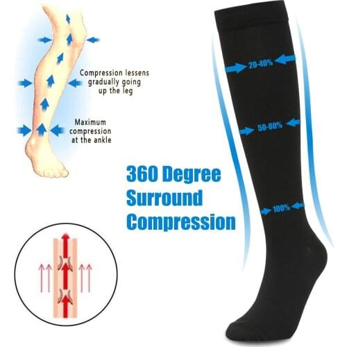 Compression Socks Men Women Copper Running Sport Stocking Solid Color Animal Prints Outdoor Football Cycling Varicose Veins
