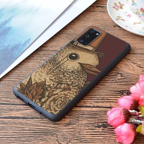 For Samsung Galaxy A Very Dapper Bird Print Soft Matt Phone Case