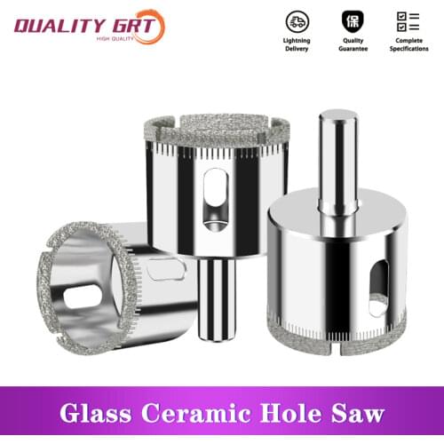 Q.Grt Diamond Coated Drill Bit Set 10/15/18/28pcs Tile Marble Glass Ceramic Hole Saw Drilling Bits Glass Drill Bit 3mm-60mm