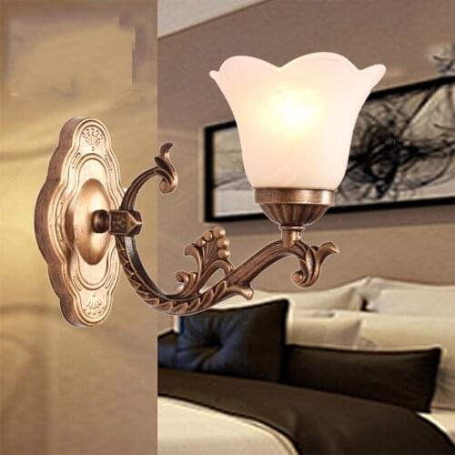 Wall light American wall lamp living room dining room bedroom aisle bronze balcony cafe study led wall lamp