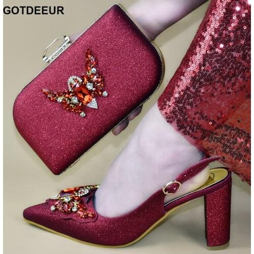 New Italian Designer Shoes and Bags Matching Set Luxury Shoes Women Designers African Shoes and Bags Matching Set Buckle Strap