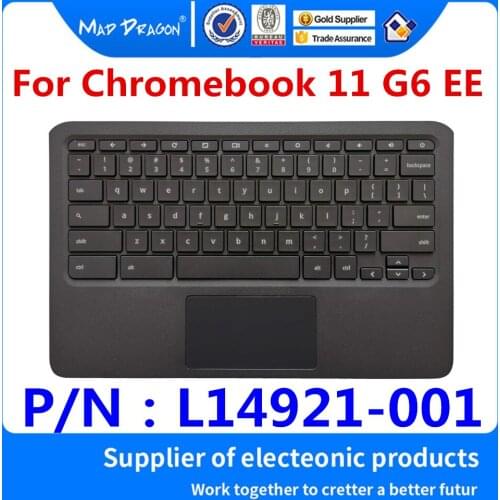 NEW original US Keyboard Palmrest Upper Case For HP Chromebook 11 G6 EE C shell case top cover with Keyboard touchpad L14921-001