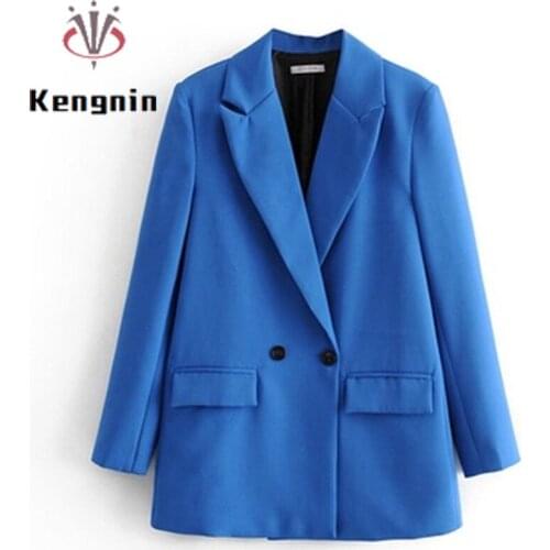 New 2021 Autumn Women Blazers European Style Office Lady Work Suit Coats Long Sleeve Pockets Female Jackets Outerwear KE1800