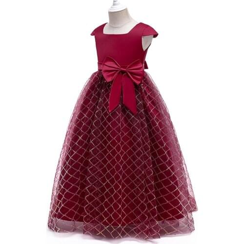 Embroidery Silk Princess Dress for Baby Girl Flower Elegant Girls Dresses Winter Party Christmas Halloween Kids Dresses Clothes