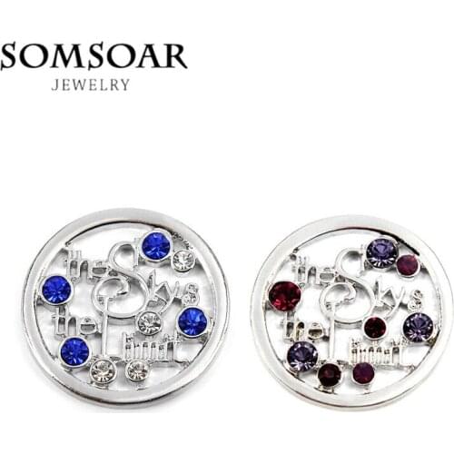 Somsoar Jewelry 33MM The Skys the Limit Disc Coin Fit 35MM Coin Holder Pendant Necklace 10pcs/lot