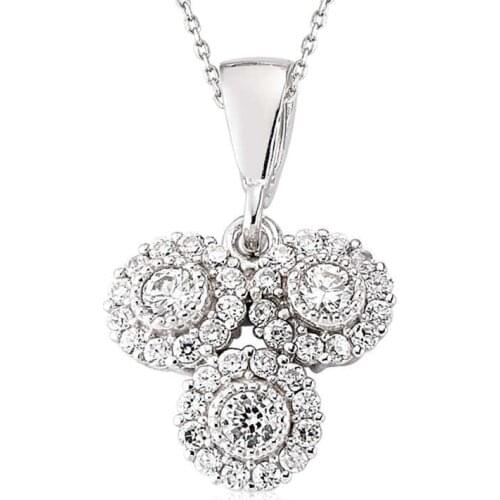 Tevuli 925 Sterling Silver White Cubic Zirconia Women Necklace