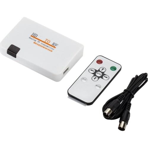 Universal HDMI-compatibility To RF Coaxial Converter Box Adapter Cable with Remote Control Power Supply for TV Converting