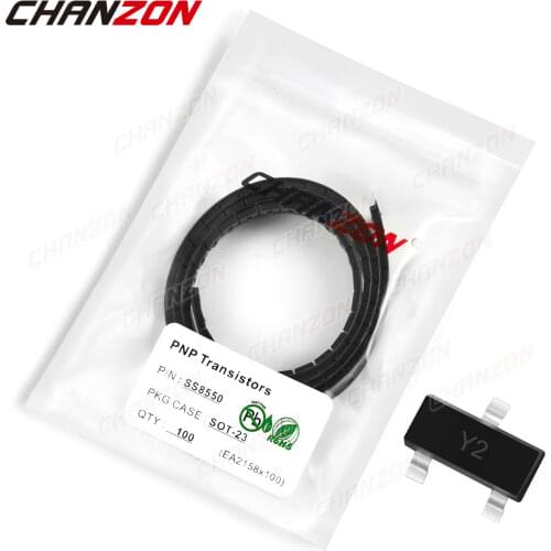 100Pcs SS8550 SOT-23 PNP Transistor Bipolar Junction BJT Triode Tube Fets SMD Y2 Markings -1.5A -25V Integrated Circuits