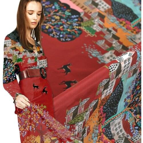 140cm printed silk fabric meter digital printing silk crepe de chine fabric 16mm shirt dress crepe fabric wholesale silk cloth