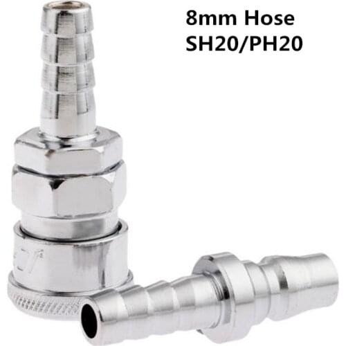 2Pcs Pneumatic Fittings Air Line Hose Compressor Connector Quick Release Coupler Air Line Fittings for 8mm Hose Pneumatic Parts