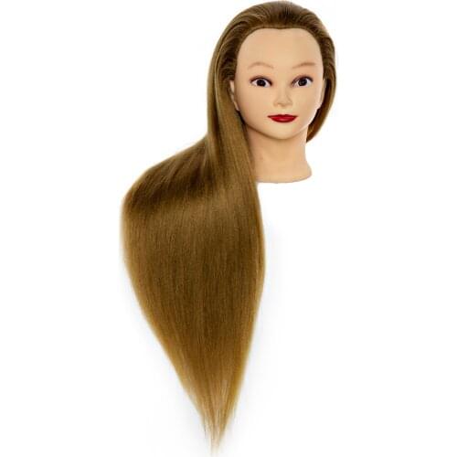 24Inch Colorful Synthetic Hair Mannequin Head For Hairstyles Hairdressing Training Head Dummy Doll Clamp Accessories