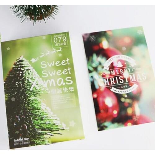 30pcs Xmas Chirstmas Postcards Presents Gifts Snowman New Year Festival Photo Wall Home Decoration Crafts Paper Material Card