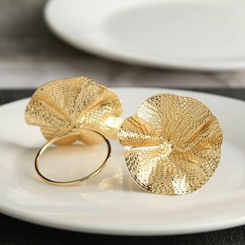 4Pcs Metal Lotus Leaf Napkin Ring Restaurant Napkin Ring Napkin Buckle Jewelry Towel Ring Decoration