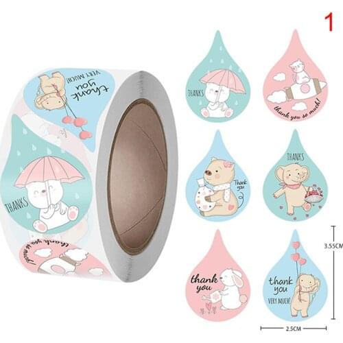 500pcs New Kawaii Reward Sticker for Kids Cute Animal 2.5cm 2 Designs Encourage Adhesive Seal Labels