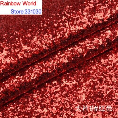 9# Red Thick Shiny Vinilic Sequin PU Leather fabric with paillette for DIY wedding decotate KTV hotel Garment(100*138cm)