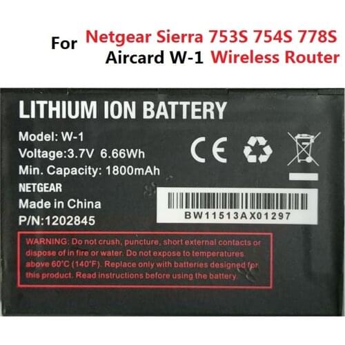 3.7V Battery for Netgear Sierra Wireless Router Aircard W-1 W-3 W-5 W-7 W-10 1800mAh 2000mAh 2500mAh 2930MaH 5040mAh Accumulator