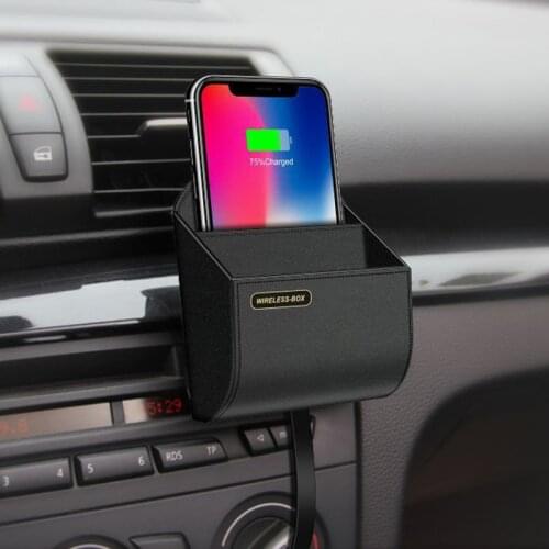 2019 Wireless Car Charger Fast Charging Pad Stand Air Vent Storage Charge Station Box for Vehicle CSL88