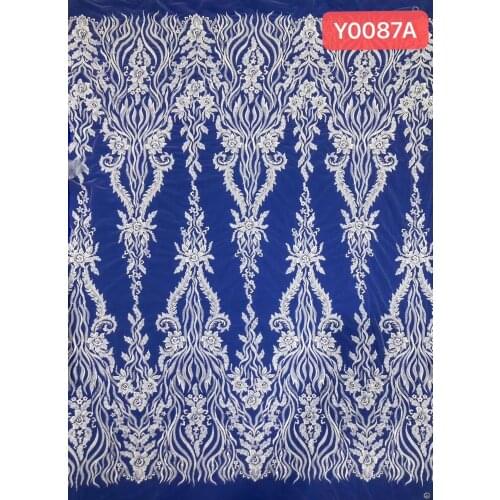 Havry Beaded&Sequin Embroidery Lace For Wedding Dress Fabric African Trimming Lace 5Yards/ lot