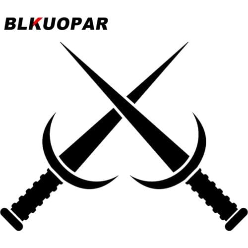 BLKUOPAR Crossed Ninja Knife Silhouette Car Stickers Die Cut Vinyl Sunscreen Decals Waterproof Trunk Decor Car Door Protector