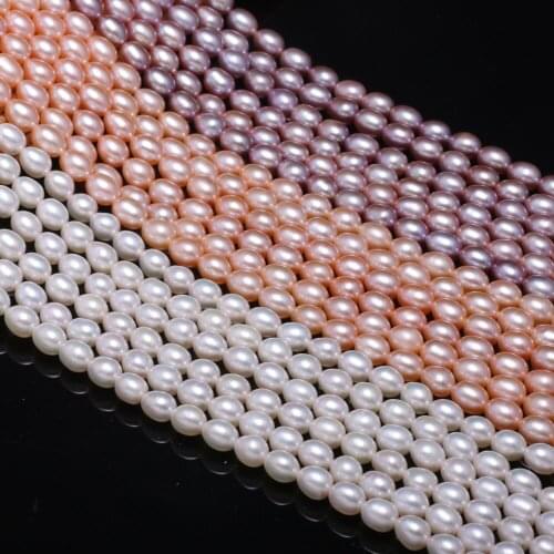 Natural Freshwater Pearl Beads Oval Rank AAA for Women Necklace Bracelet DIY Jewelry Making Size 5-6mm