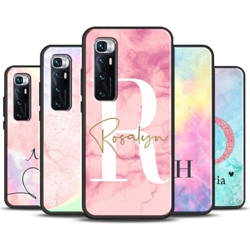 PERSONALISED initials name rainbow Case For Xiaomi POCO X3 F2 Pro F1 Mi 10 Ultra 9 9T 10 Pro A3 8 Max3 Mi Note 10 Lite Cover