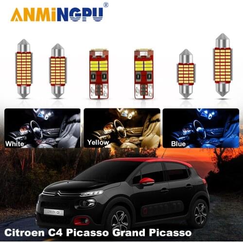For Citroen C4 Picasso Grand Picasso 2007-2020 Vehicle Canbus No Error LED Car Interior Lights Map Dome Trunk Lights Kit