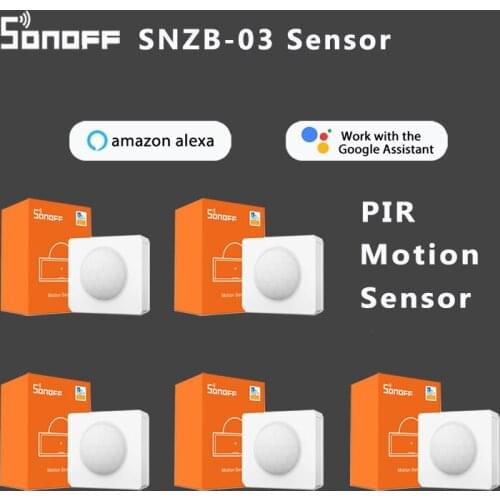HOT 5/1 pcs SONOFF SNZB-03 sensor Zigbee Motion Sensor smart home PIR Detector ewelink APP Remote control SONOFF ZBBridge needed