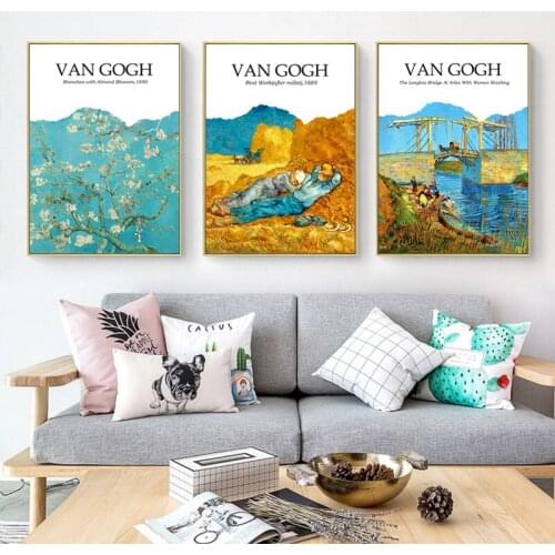 Van Gogh Prints Poster Starry Night Sunflower Copy Famous Canvas Painting Expressionism Vintage Art Picture for Home Decoration