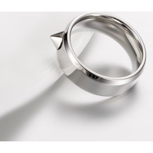 Titanium Steel Rivet Ring Portable Self-defense Supplies Finger Weapon Simple Anti-wolf Jewelry Spiked Fashion Ring Accessories