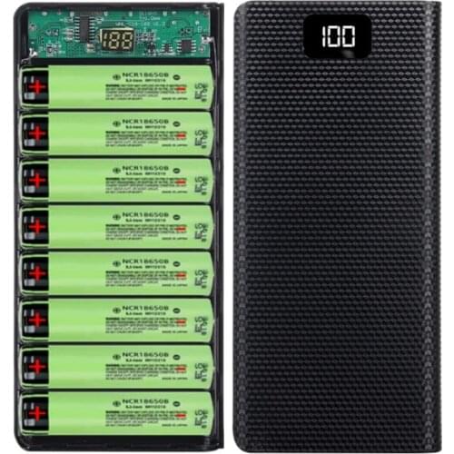 8x18650 Battery Case Portable External Box without Battery Powerbank Protector C18 Dual USB LCD Power Bank Shell H9EB