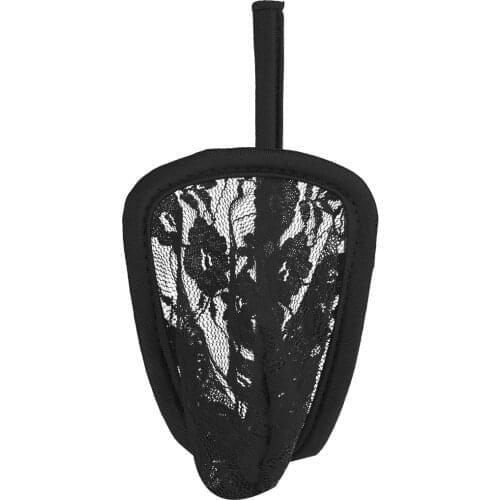 Mens Lace Apparel Sewing Patches C-String Floral Fishnet Underwear Sissy Panties See Through Sheer Mesh Men Bulge Pouch C-String