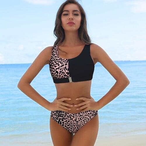 2021 Waist Bikini Swimsuit Leopard sexy Women Swimwear Female Bandeau Thong Set Bathing Suit Bather