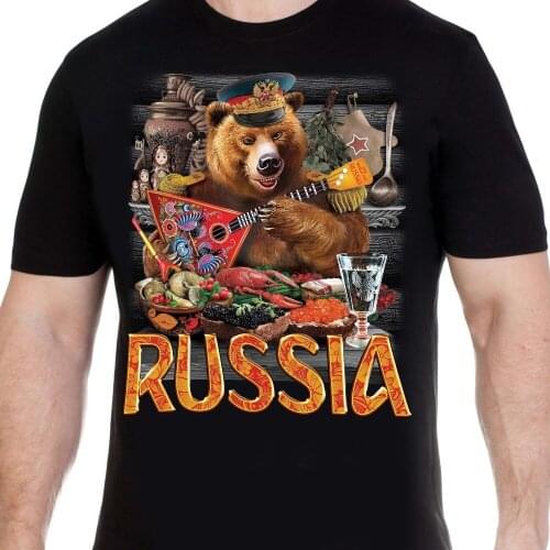 2019 Hot Sale New MenS T Shirt t-shirt with Russian bear T-Shirts russia putin military cult Mens Clothing T-Shirt