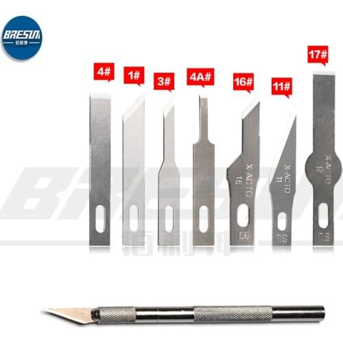 Non-Slip Metal Scalpel Knife Tools Kit Cutter Engraving Craft Knives + 10pcs Blades Mobile for iPhone PCB DIY Repair Hand Tools