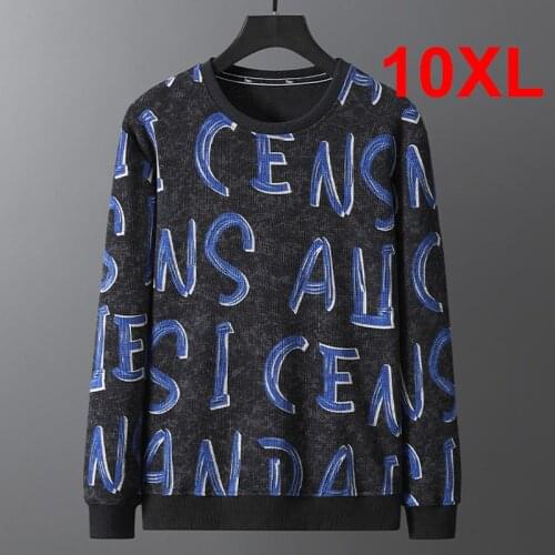 9XL 10XL Sweatshirts Men Autumn Sweatshirts Fashion Hip Hop Letter Graffiti Pullover Sweatshirt Male Baggy Big Size Tops HA021
