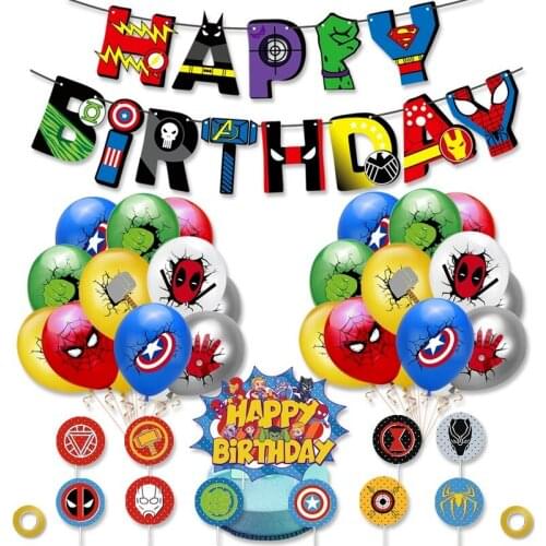 Marvel Theme Decoration Balloon Set Childrens Birthday Party Spiderman Aluminum Film Balloon Combination Party Supplies