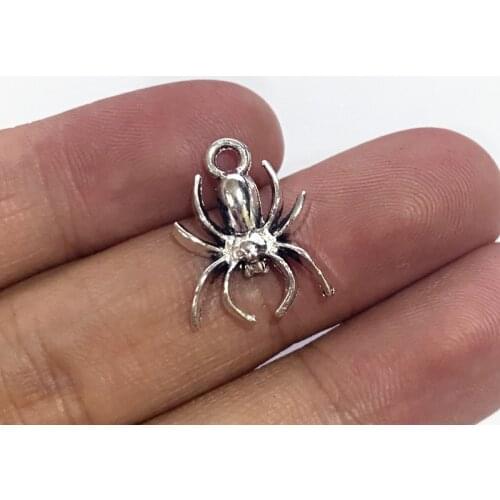 13x18mm 10pcs Antique Silver Plated Spider Handmade Charms Pendant:DIY for bracelet necklace