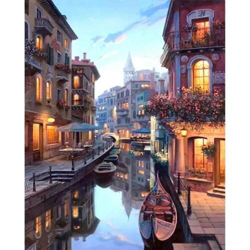 Multicoloured diamond embroidery Venice water city view 5d diy diamond painting full square mosaic picture of rhinestonesZP-2371