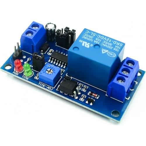 DC 12V Time Relay Module Normal Open Time Delay Relay Timing Timer Relay Control Switch Adjustable Potentiometer LED Indicator